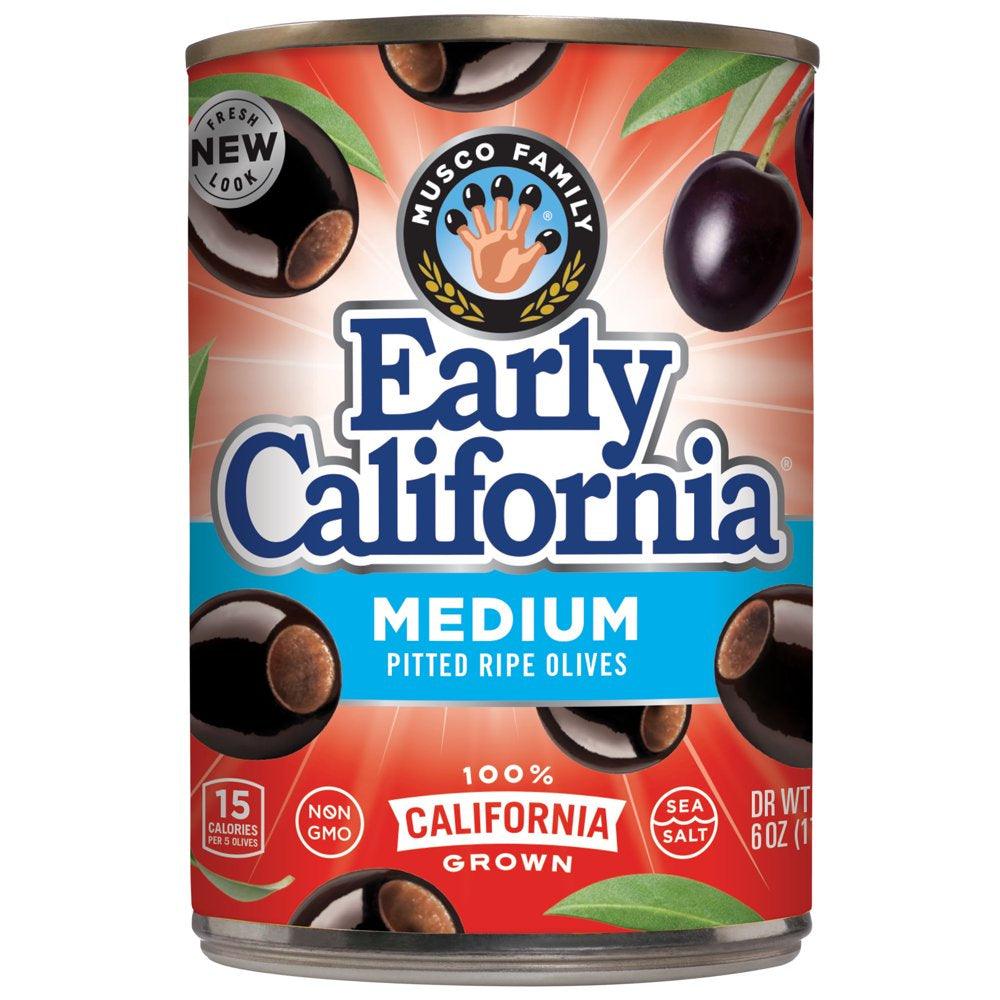 Early California Medium Pitted California Ripe Olives, 6 Oz