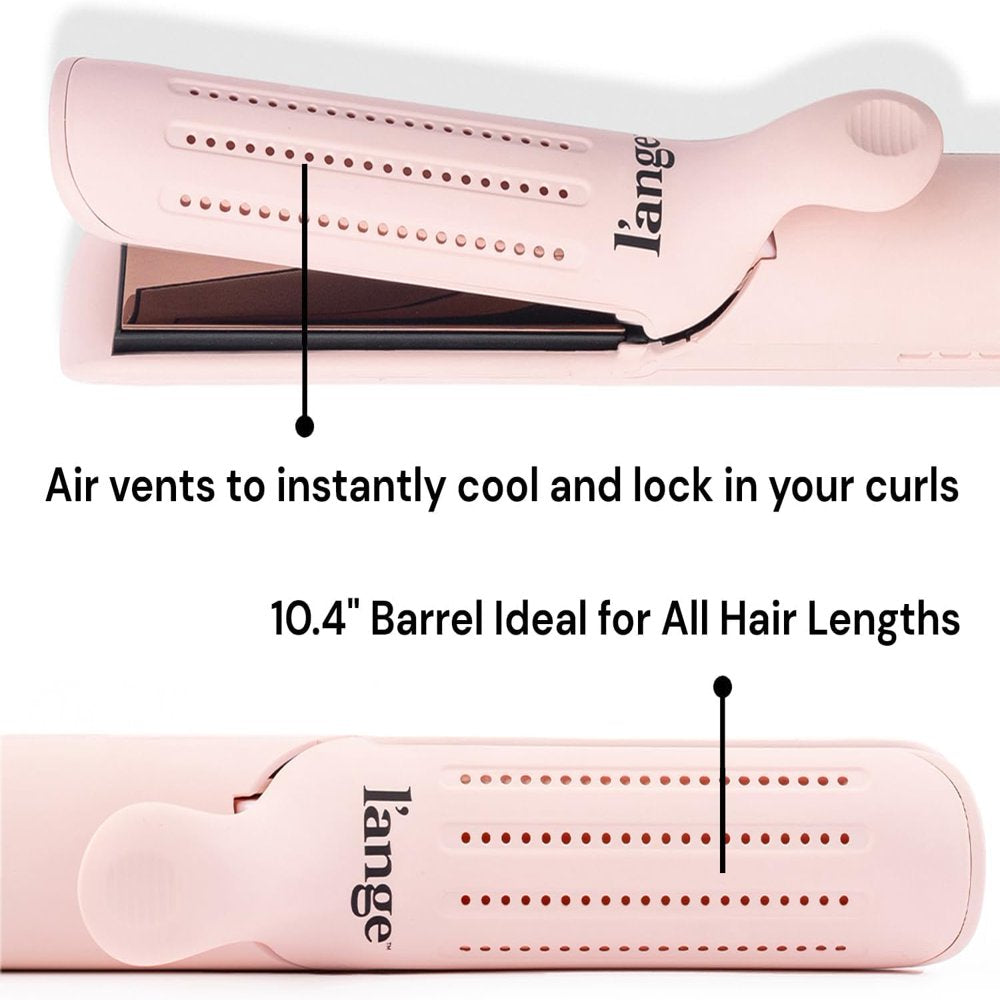 L'ANGE HAIR Le Duo 360° Airflow Styler | 2-In-1 Curling Wand & Titanium Flat Iron Hair Straightener | Professional Hair Curler with Cooling Air Vents to Lock in Style | Dual Voltage & Adjustable Temp