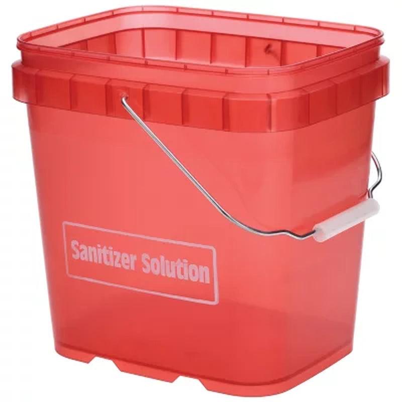 Ecolab Plastic Commercial Sanitizer Pail, Red (6 Qt.)