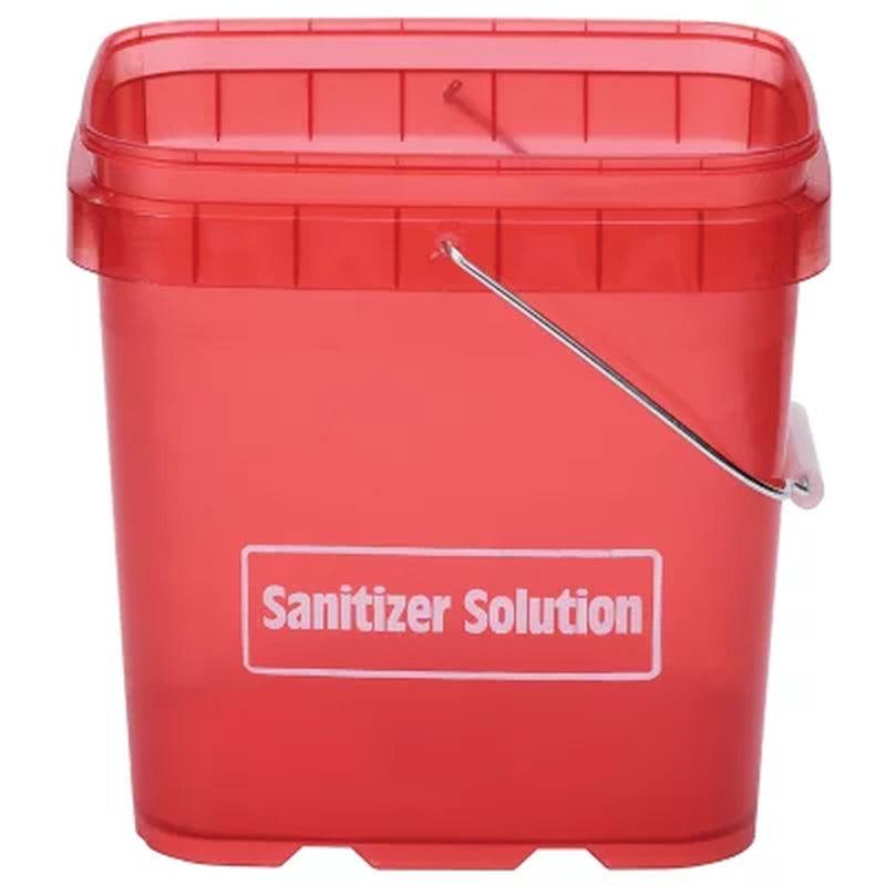 Ecolab Plastic Commercial Sanitizer Pail, Red (6 Qt.)