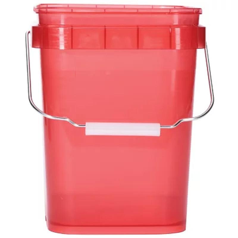 Ecolab Plastic Commercial Sanitizer Pail, Red (6 Qt.)