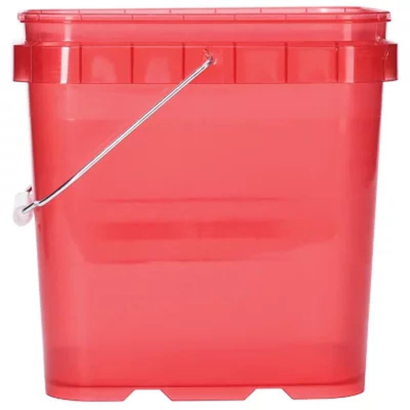 Ecolab Plastic Commercial Sanitizer Pail, Red (6 Qt.)