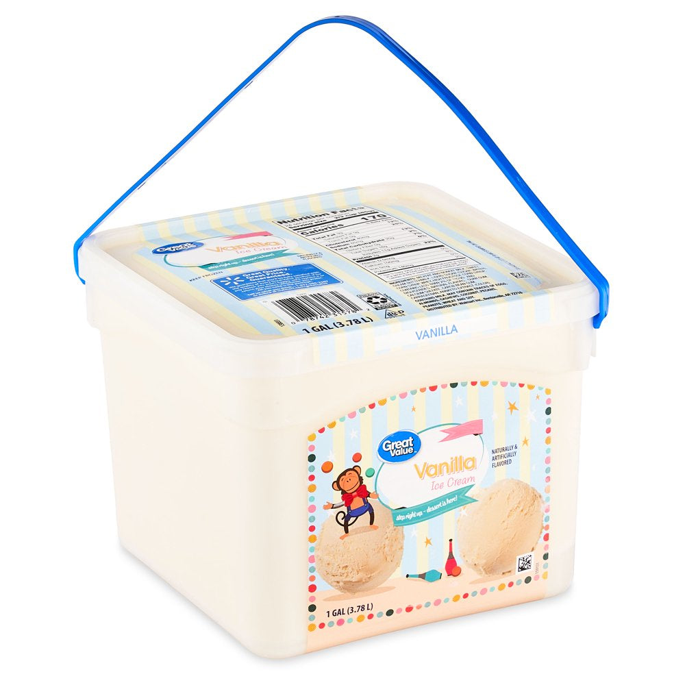 Great Value Vanilla Ice Cream, 128 Fl Oz