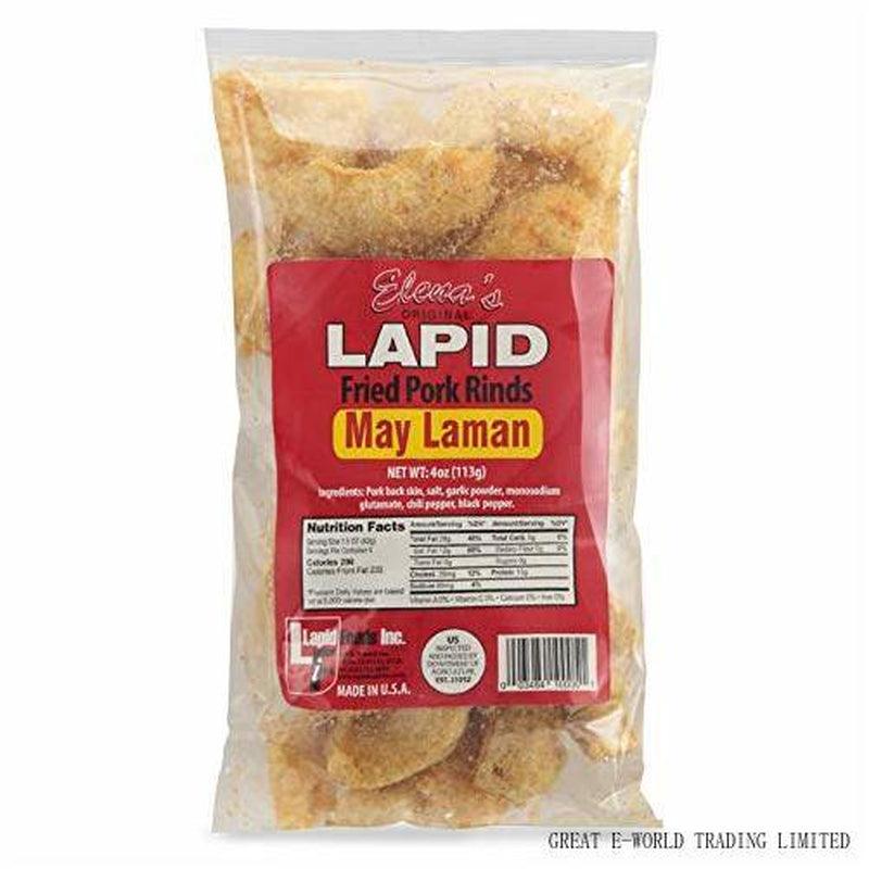 Elenas Lapid Fried Pork Rinds May Laman Flavor Pack of 2