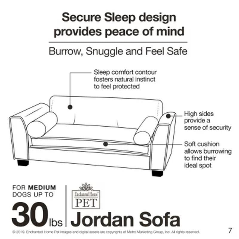 Enchanted Home Pet Jordan Pet Sofa, for Pets up to 30 Lbs.