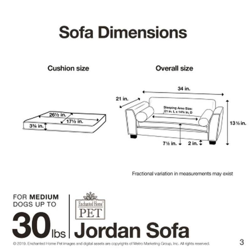 Enchanted Home Pet Jordan Pet Sofa, for Pets up to 30 Lbs.