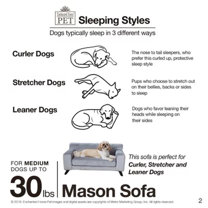 Enchanted Home Pet Mason Pet Sofa, for Pets up to 30 Lbs. (Gray)