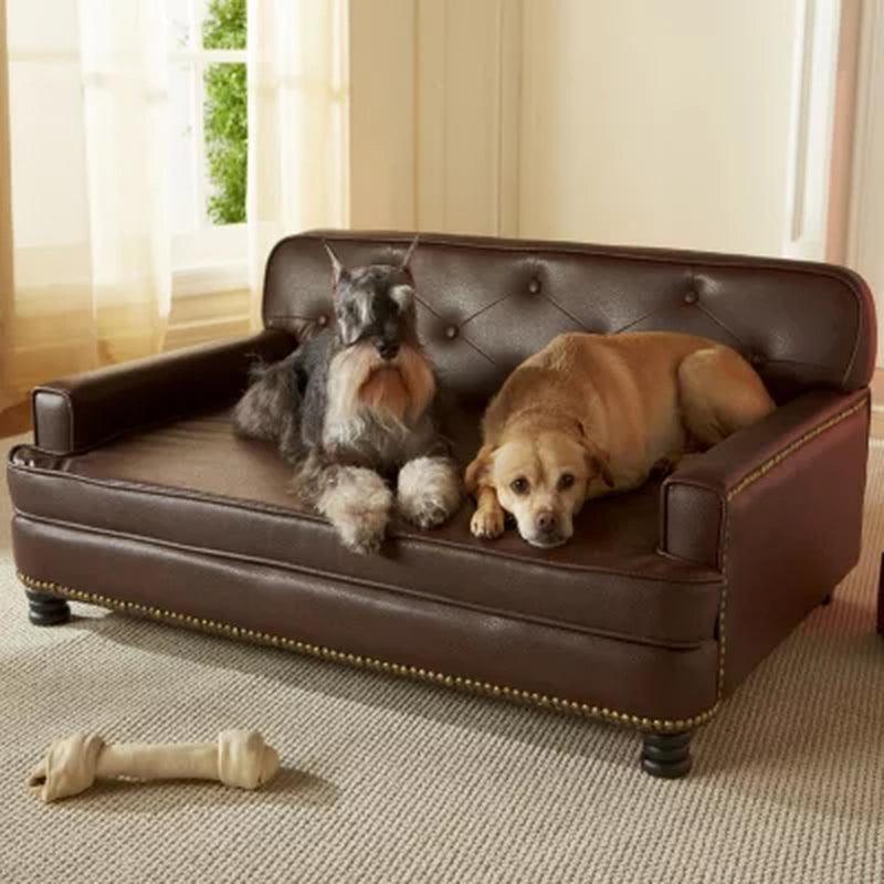 Enchanted Home Pet Pebble Brown Library Pet Sofa, Large Dogs up to 90 Lbs