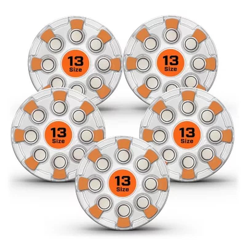 Energizer Hearing Aid Batteries Size 13, Orange Tab, 40 Pack