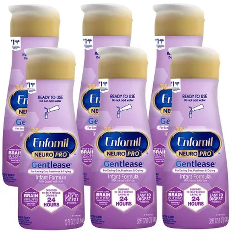 Enfamil Neuropro Gentlease Infant Formula with Iron, Ready to Use (32 Fl. Oz., 6 Pk.)