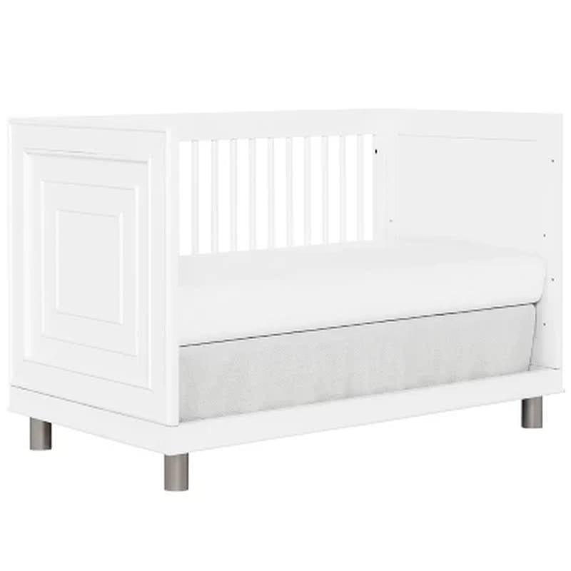 Evolur Loft Art Deco 3-In-1 Convertible Crib in White