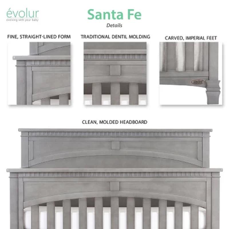 Evolur Santa Fe 5-In-1 Convertible Crib, Storm Gray