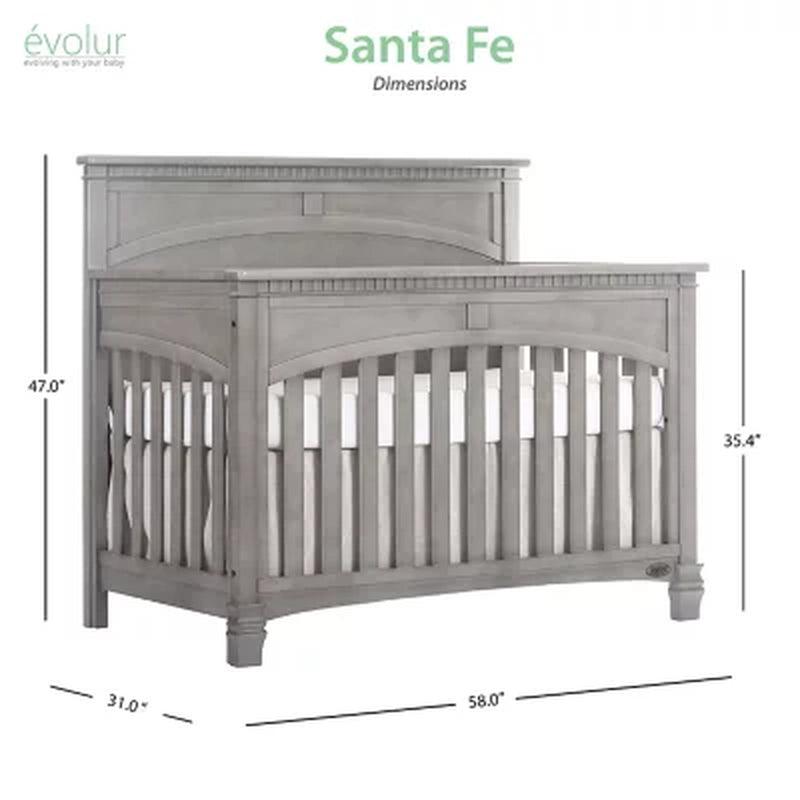 Evolur Santa Fe 5-In-1 Convertible Crib, Storm Gray