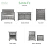 Evolur Santa Fe 5-In-1 Convertible Crib, Storm Gray