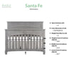 Evolur Santa Fe 5-In-1 Convertible Crib, Storm Gray