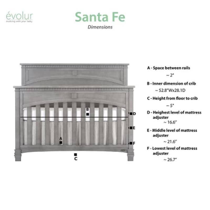 Evolur Santa Fe 5-In-1 Convertible Crib, Storm Gray