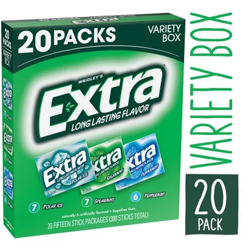 Extra Mint Sugar Free Chewing Gum Bulk Variety Pack (15 Pc., 20 Pk.)