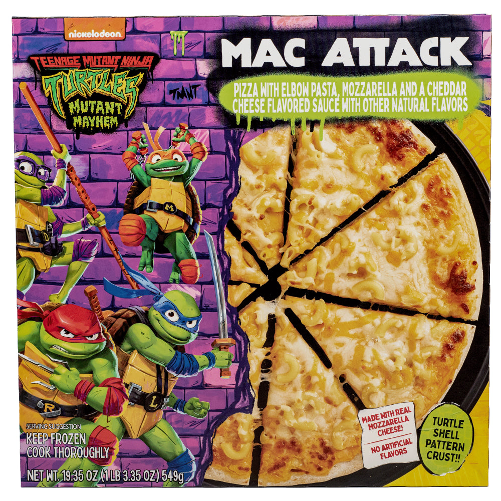 Teenage Mutant Ninja Turtles Mac Attack Pizza, Turtle Shell Pattern Crust, Cheddar Cheese Alfredo Sauce 19.35 Oz (Frozen)