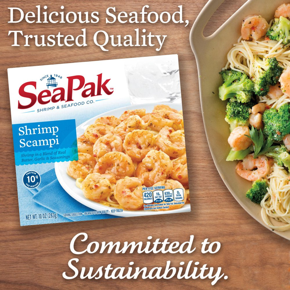 Seapak Shrimp Scampi in a Blend of Real Butter, Garlic and Seasonings, Frozen, 10 Oz