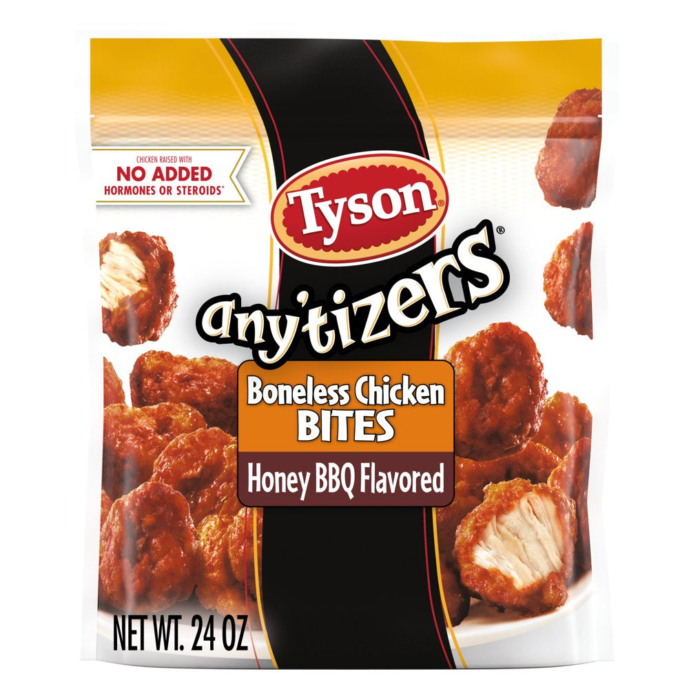 Tyson Any'Tizers Honey BBQ Boneless Chicken Bites, 1.5 Lb Bag (Frozen)