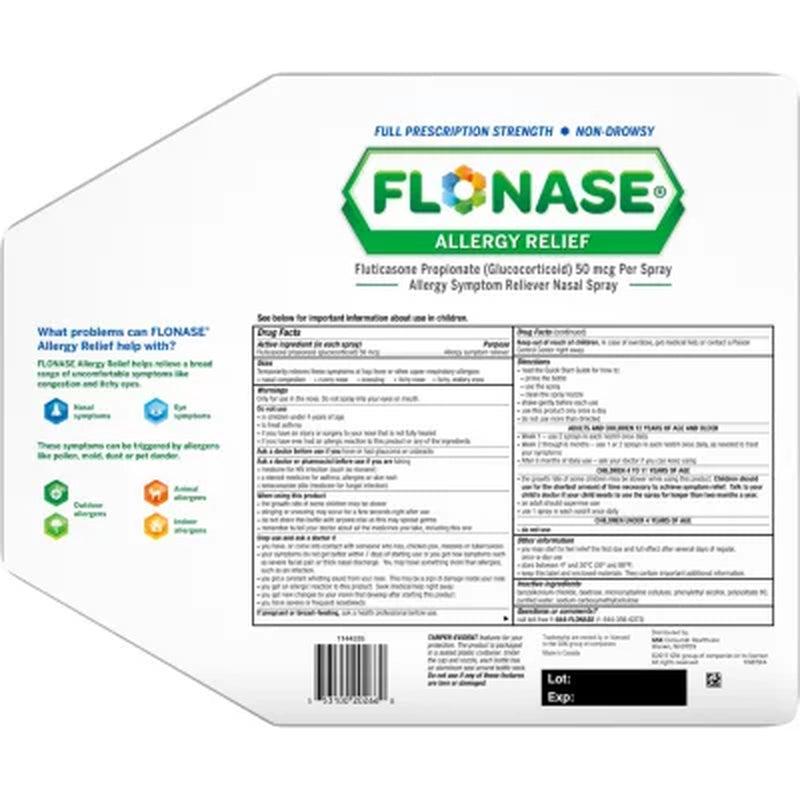 Flonase Allergy Relief Nasal Spray (144 Sprays per Bottle, 3 Ct.)