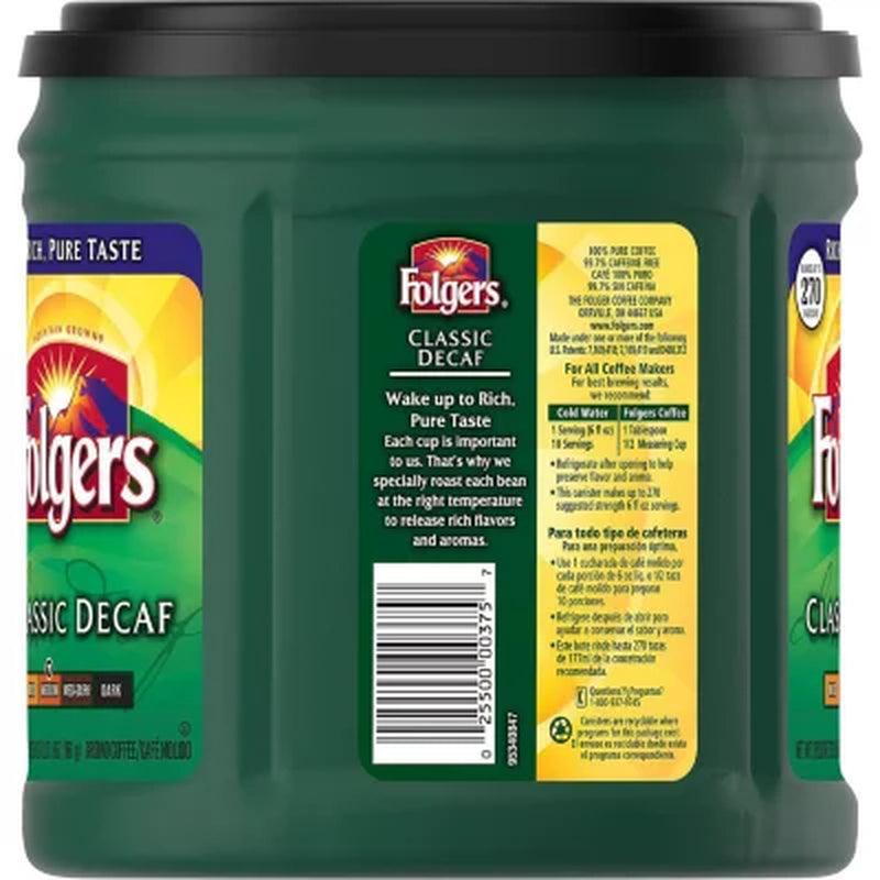 Folgers Decaffeinated Classic Roast Coffee - 33.9 Oz. Bundle with Organics Special Blend Coffee and Cocoa Mix.