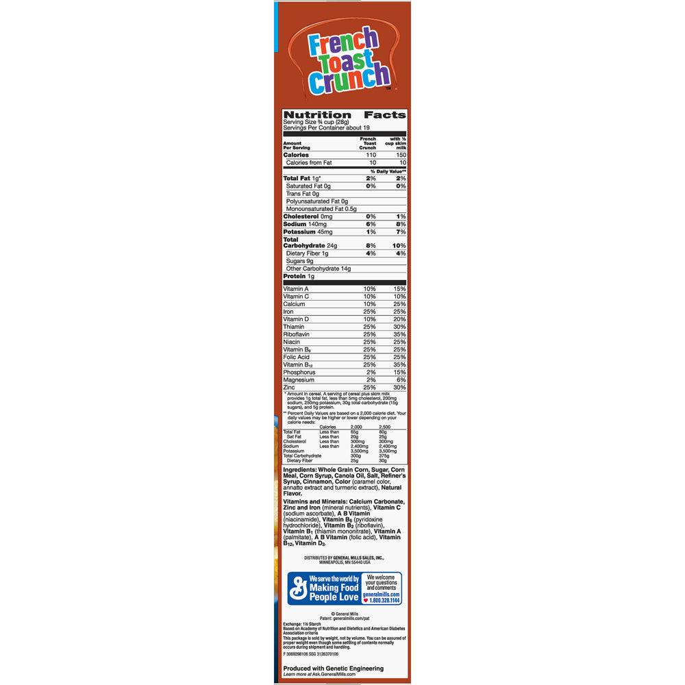 French Toast Crunch, Cereal, with Whole Grain, 19 Oz