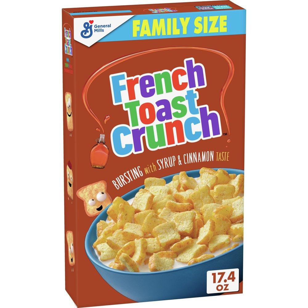 French Toast Crunch Sweetened Breakfast Cereal, 17.4 OZ Family Size Cereal Box