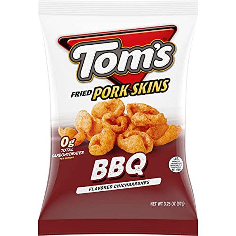 Fried Pork Skins by Tom'S, 3.25 Oz Hungry Sized Bags | (BBQ, 3 Pack)