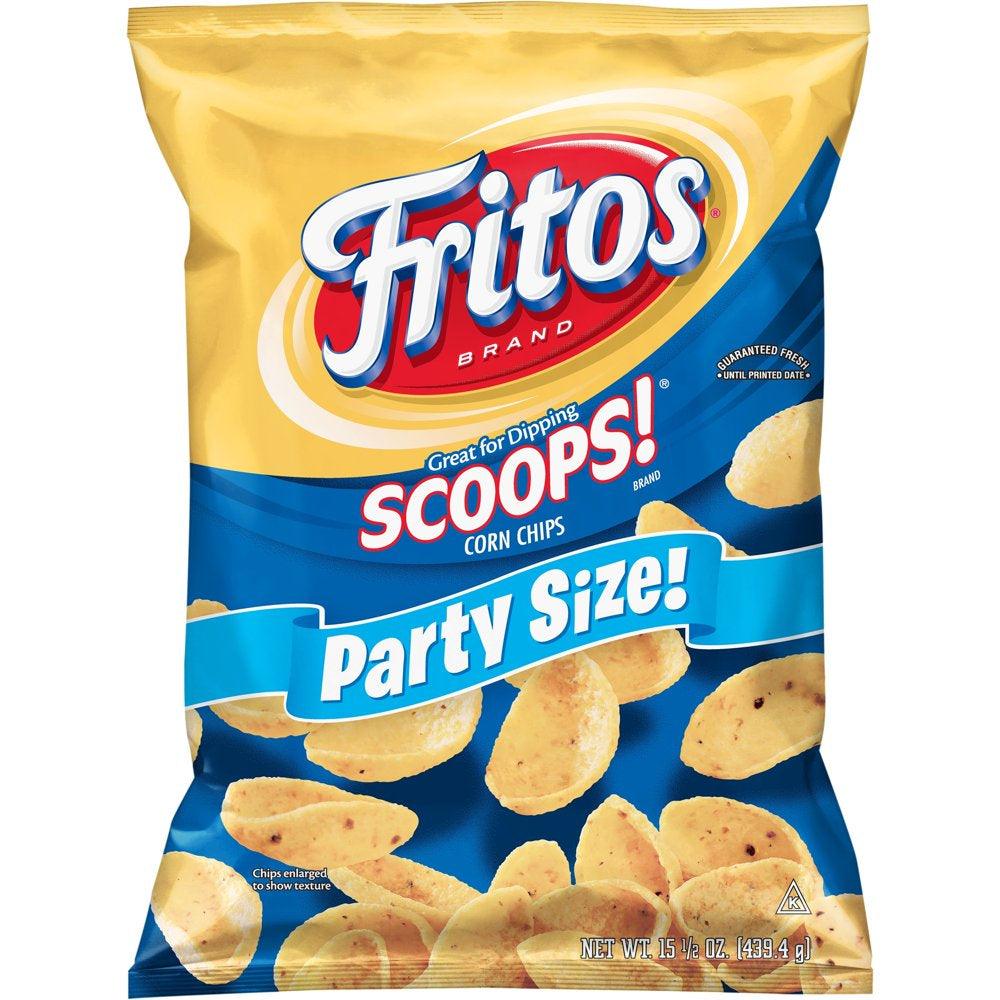 Fritos Scoops! Corn Snacks, Party Size, 15.5 Oz Bag