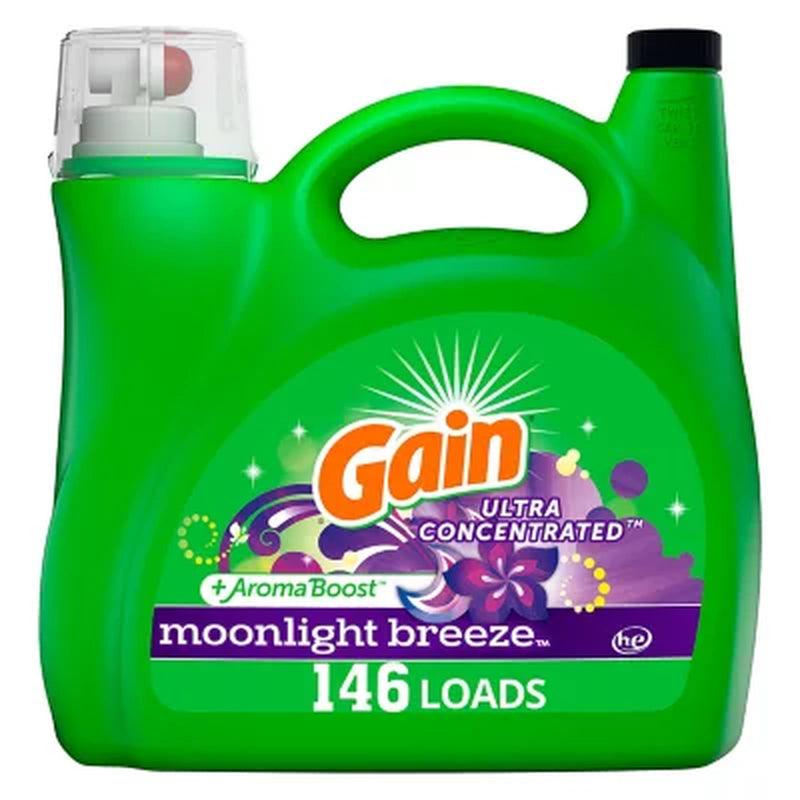 Gain Ultra Concentrated + Aromaboost Laundry Detergent, Moonlight Breeze (200 Fl. Oz., 146 Loads)