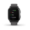 Garmin Venu Sq - Slate Aluminum Bezel with Shadow Gray Case and Silicone Band