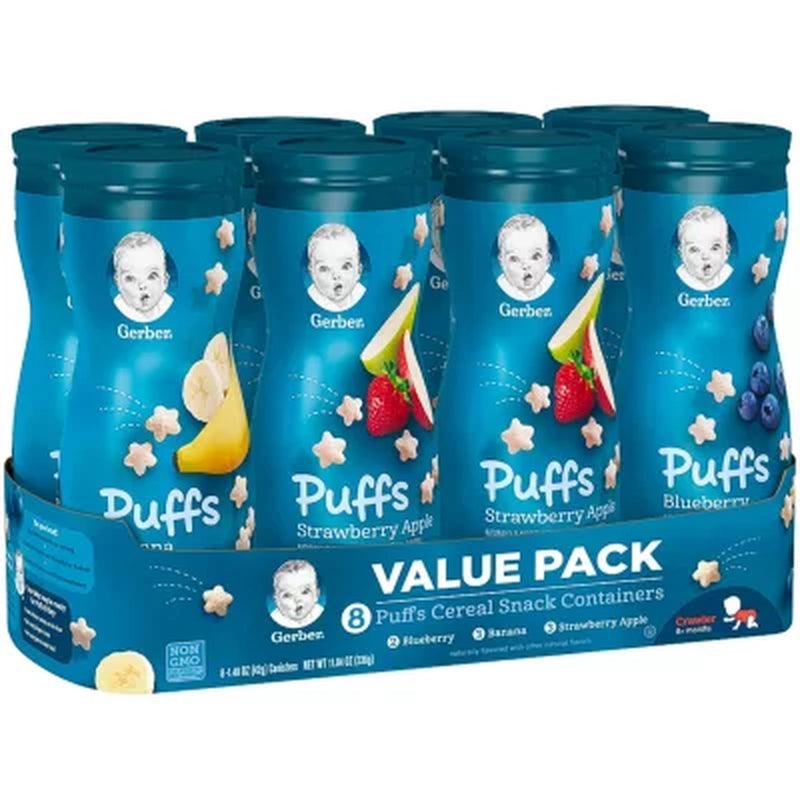 Gerber Graduates Puffs Cereal Snack Variety Pack (1.48 Oz., 8 Ct.)