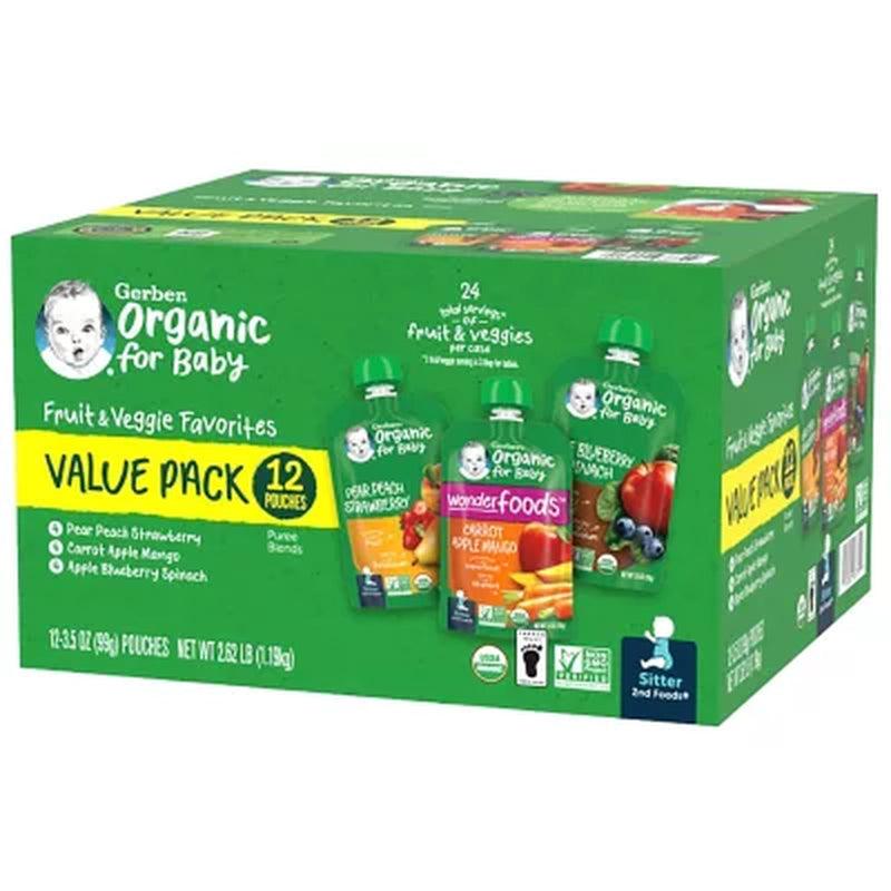 Gerber Organic 2Nd Foods Variety Pack (3.5 Oz., 12 Ct.)