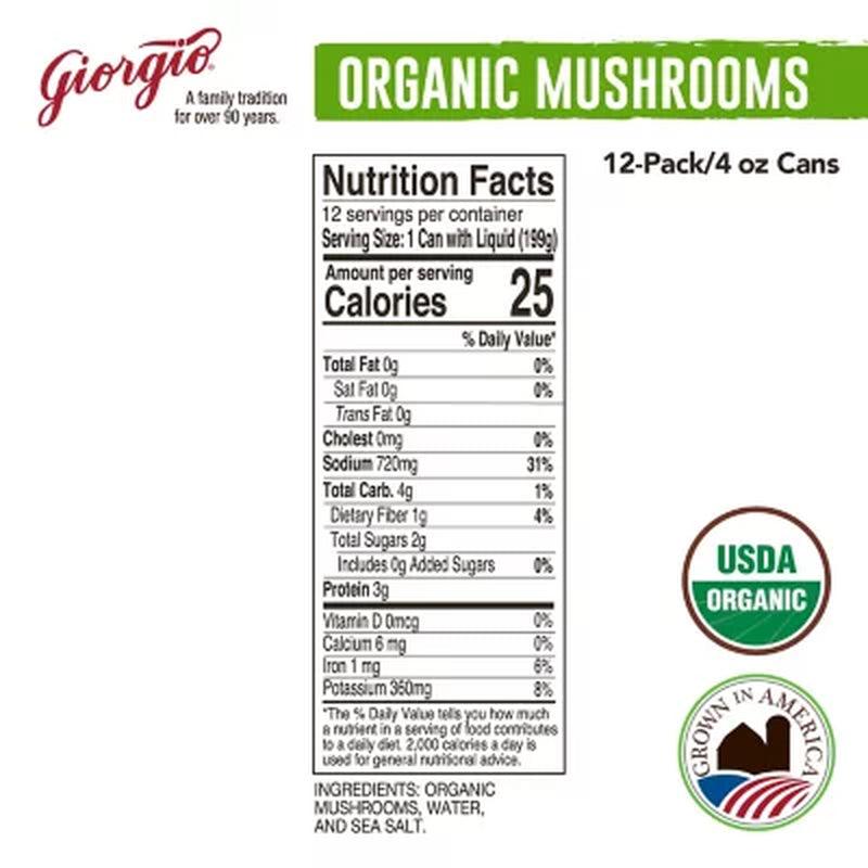 Giorgio Organic Mushrooms (4 Oz., 12 Pk.)