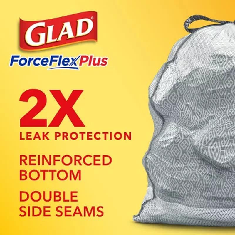 Glad Forceflex plus Tall Kitchen Drawstring Trash Bags, Gain Lavender (13 Gal., 120 Ct.)