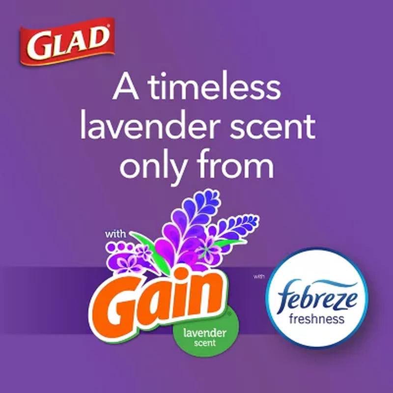 Glad Forceflex plus Tall Kitchen Drawstring Trash Bags, Gain Lavender (13 Gal., 120 Ct.)