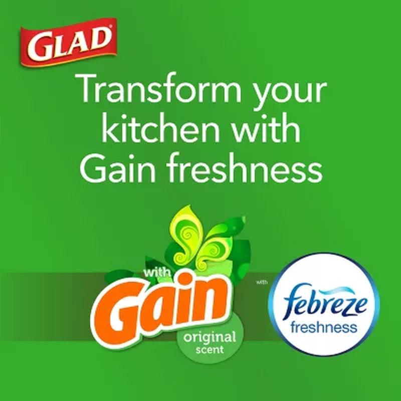 Glad Forceflex Tall Kitchen Trash Bags, Gain Original Scent with Febreze Freshness (13 Gal., 150 Ct.)