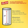 Glad Forceflex Tall Kitchen Trash Bags, Gain Original Scent with Febreze Freshness (13 Gal., 150 Ct.)