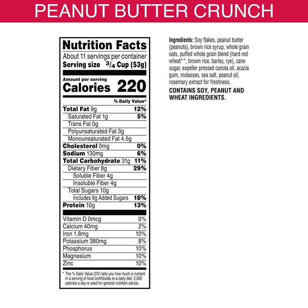 GO Peanut Butter Crunch Cold Breakfast Cereal, 21 Oz