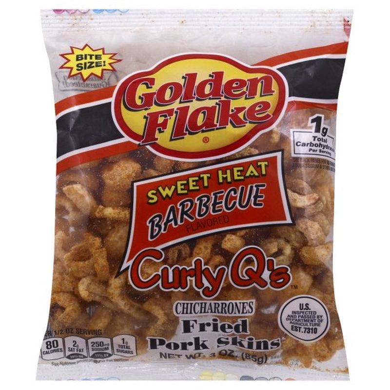 GOLDEN FLAKE 3 OZ SWEET HEAT PORK CURLY Q