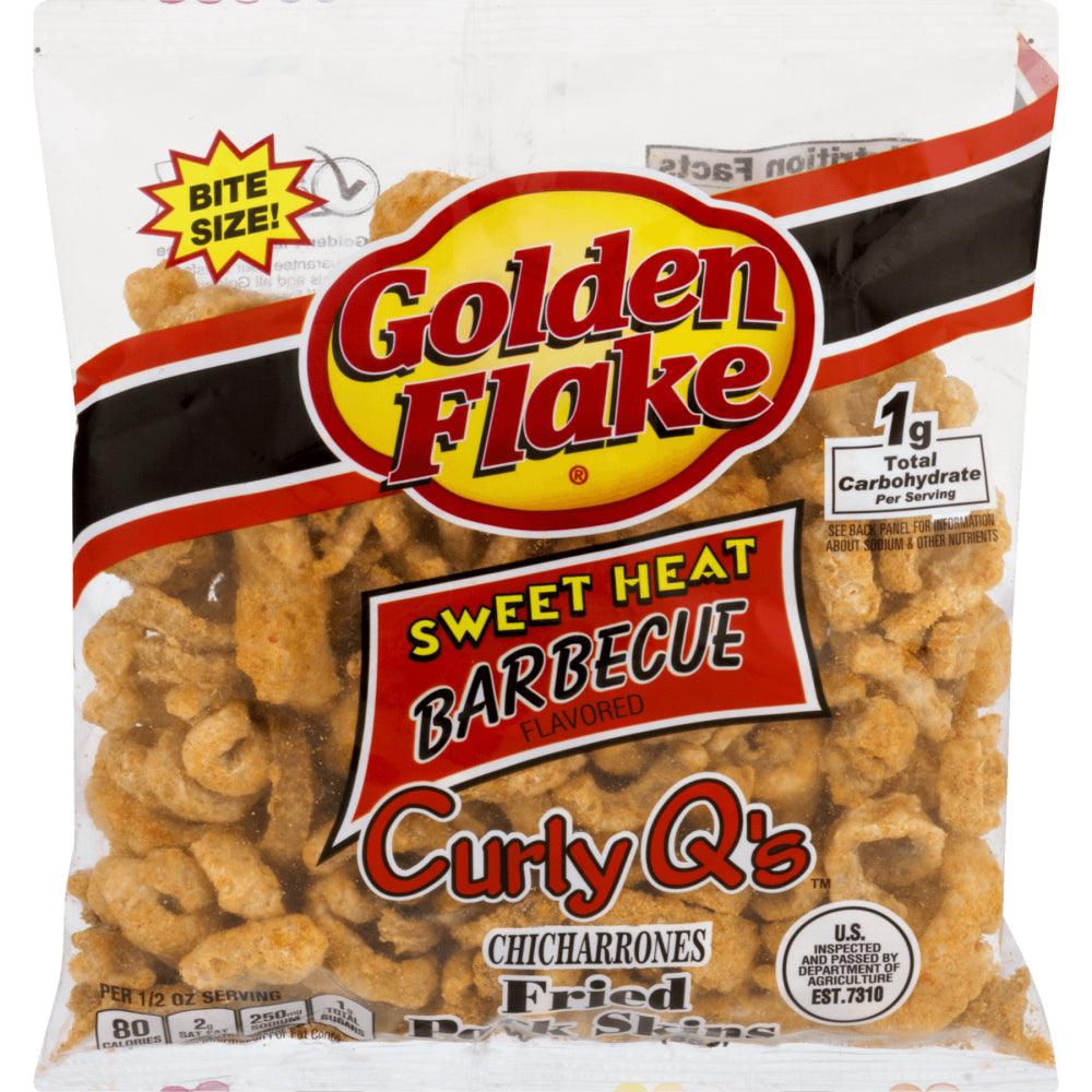 GOLDEN FLAKE 3 OZ SWEET HEAT PORK CURLY Q