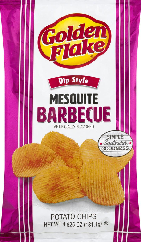 Golden Flake Dip Style Mesquite Barbecue Potato Chips 4.625 Oz