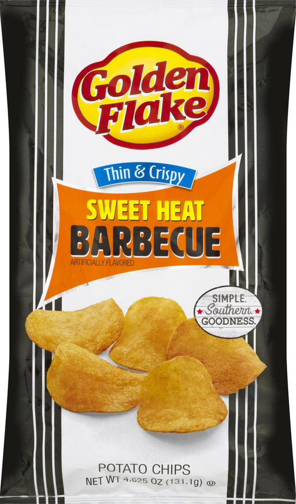 Golden Flake Thin & Crispy Sweet Heat Barbecue Potato Chips 4.625 Oz