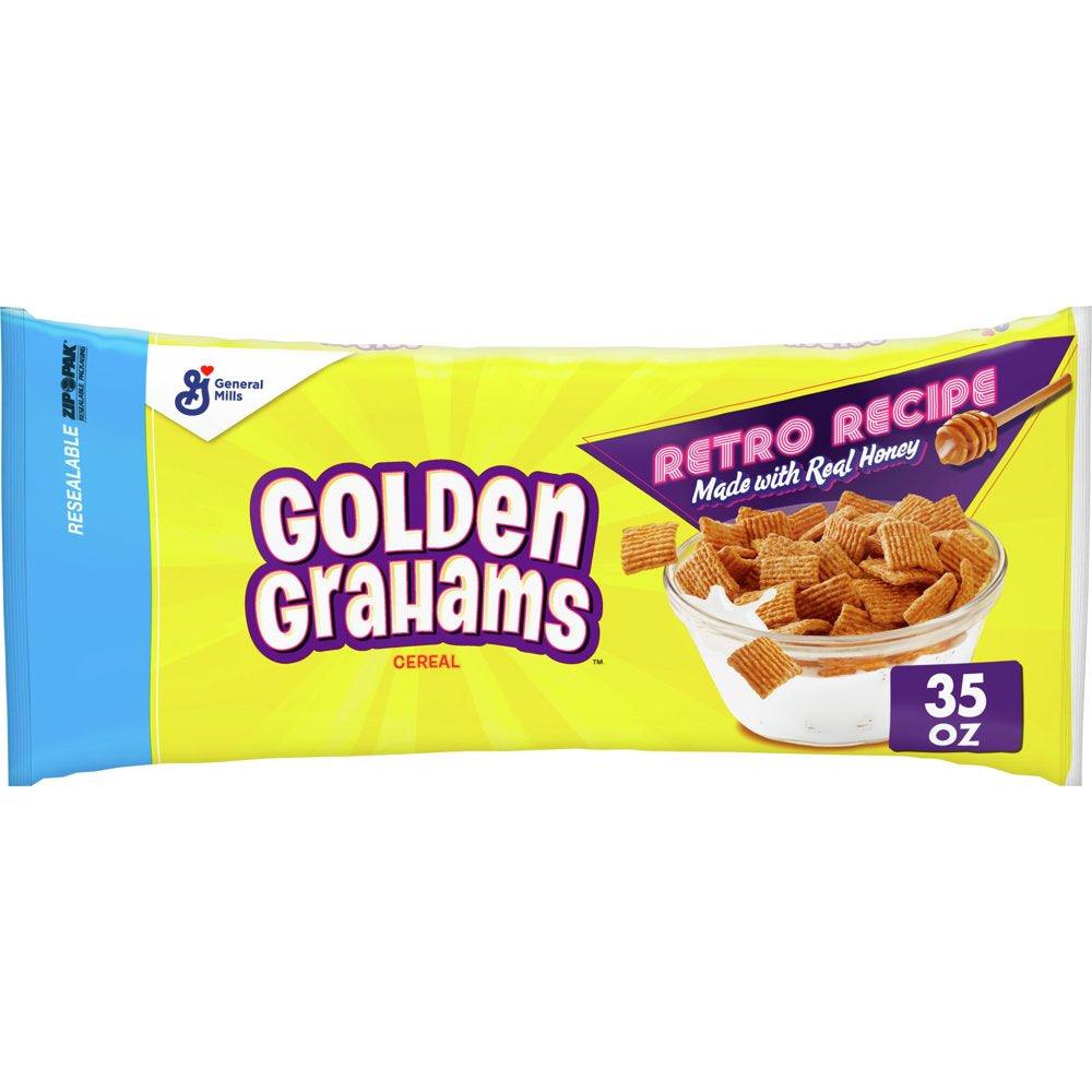 Golden Grahams Breakfast Cereal, Graham Cracker Taste, Value Size, 35 Oz Cereal Bag