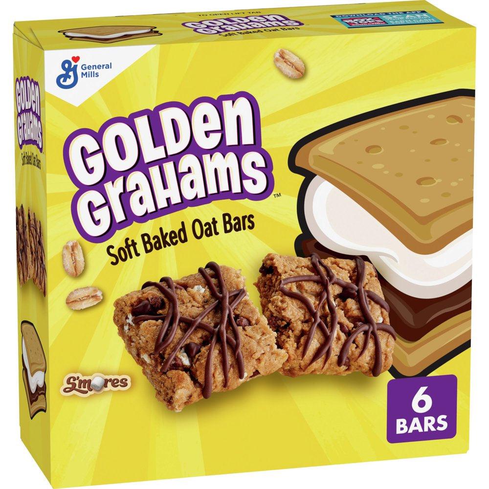 Golden Grahams S'Mores Soft Baked Oat Bars, Chewy Snack Bars, 6 Ct