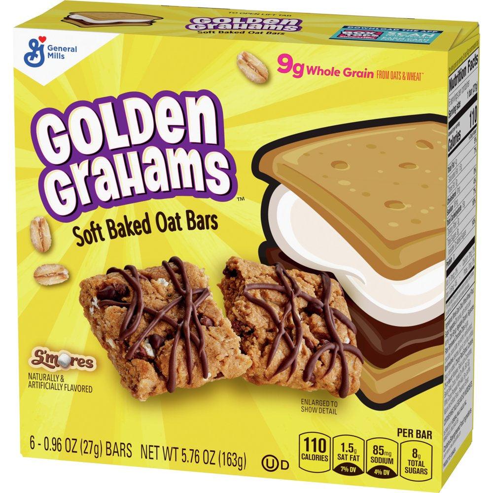 Golden Grahams S'Mores Soft Baked Oat Bars, Chewy Snack Bars, 6 Ct