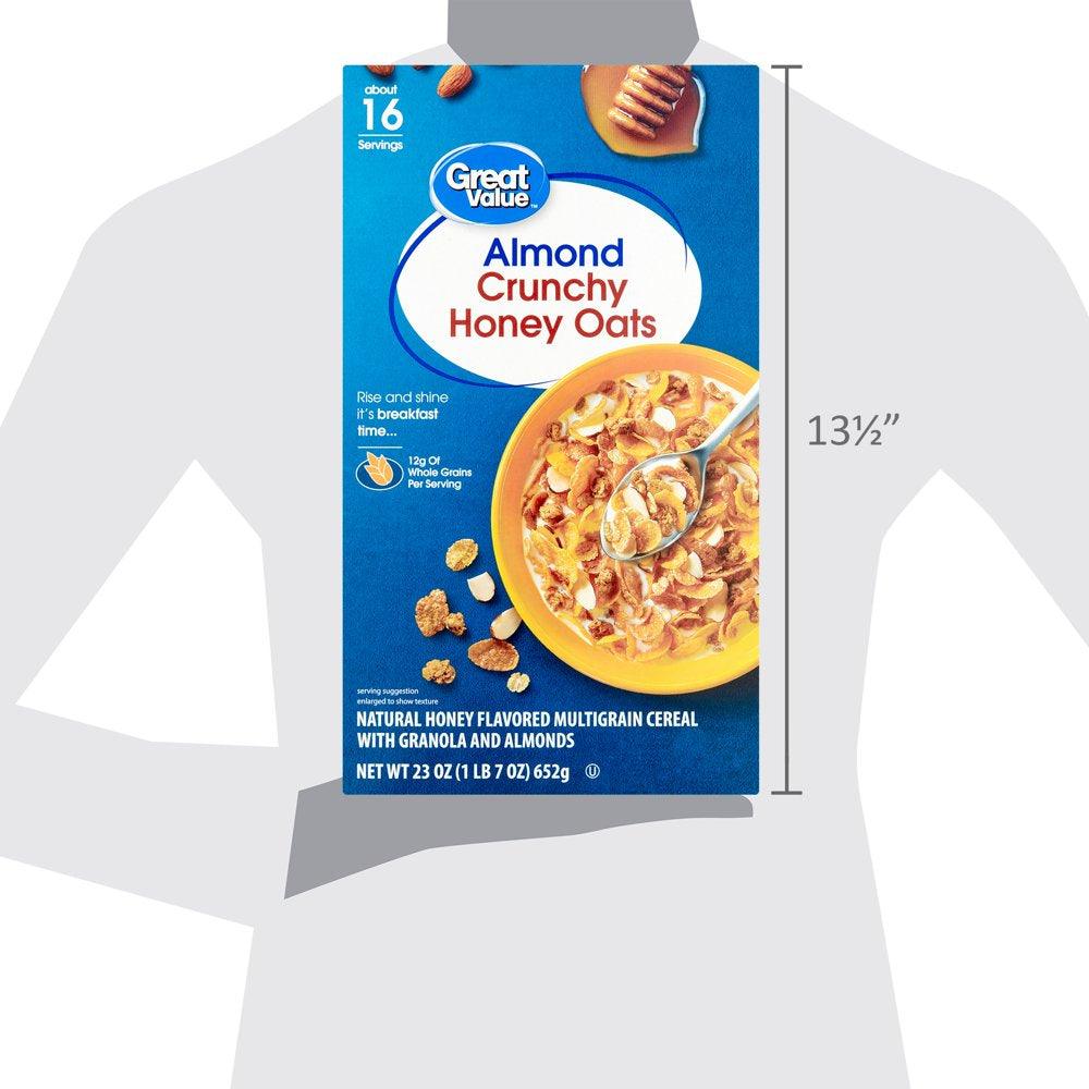 Great Value Almond Crunchy Honey Oats Cereal, 23 Oz