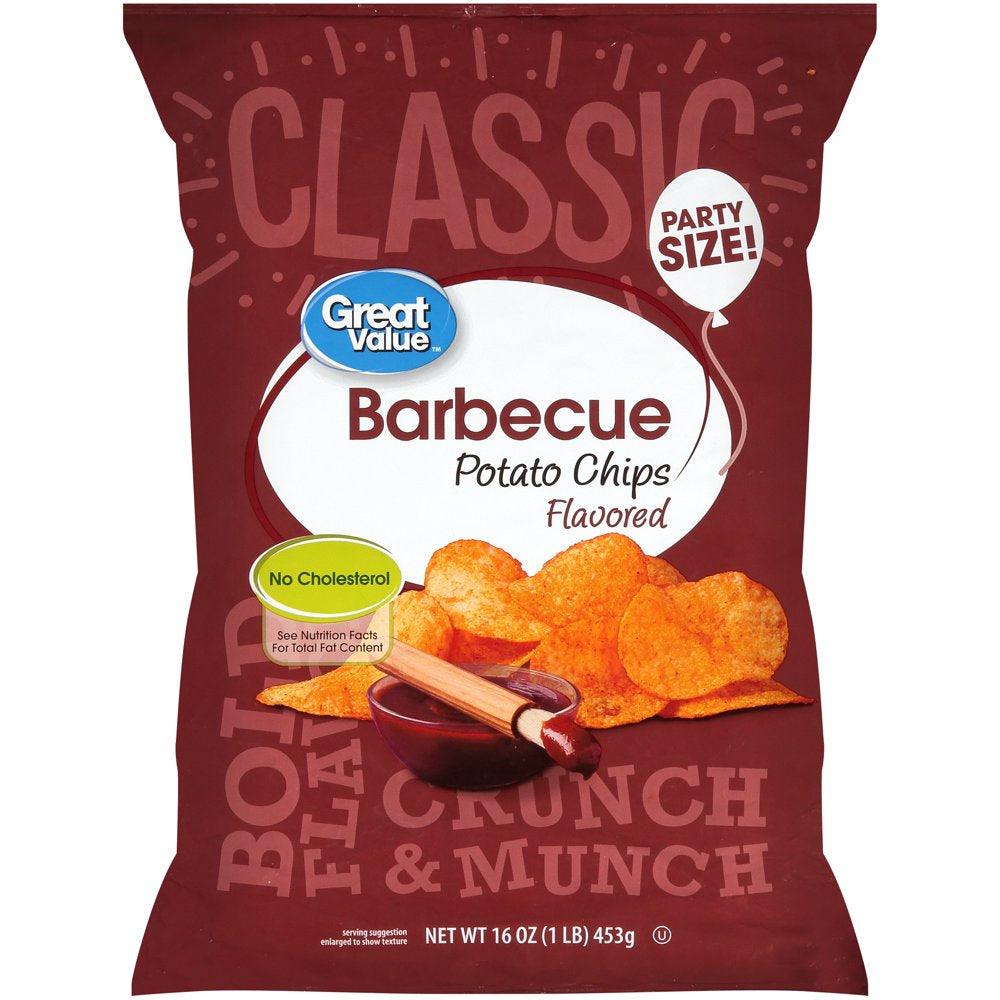 Great Value Barbecue Potato Chips Party Size, 16 Oz.