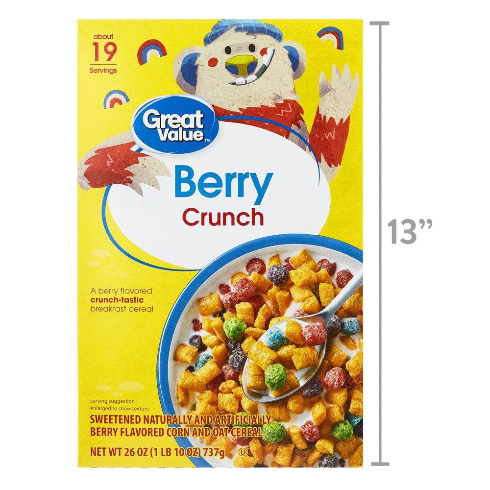 Great Value Berry Crunch Breakfast Cereal, 26 Oz